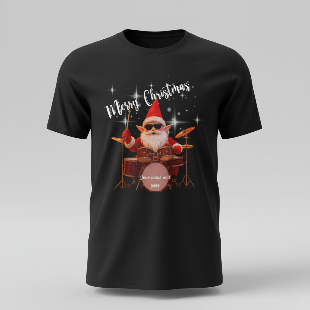 Personalized Santa Gnome Drummer T-shirt