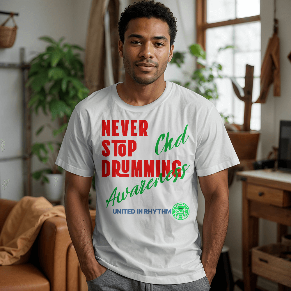 Never Stop Drumming-TShirt-Front