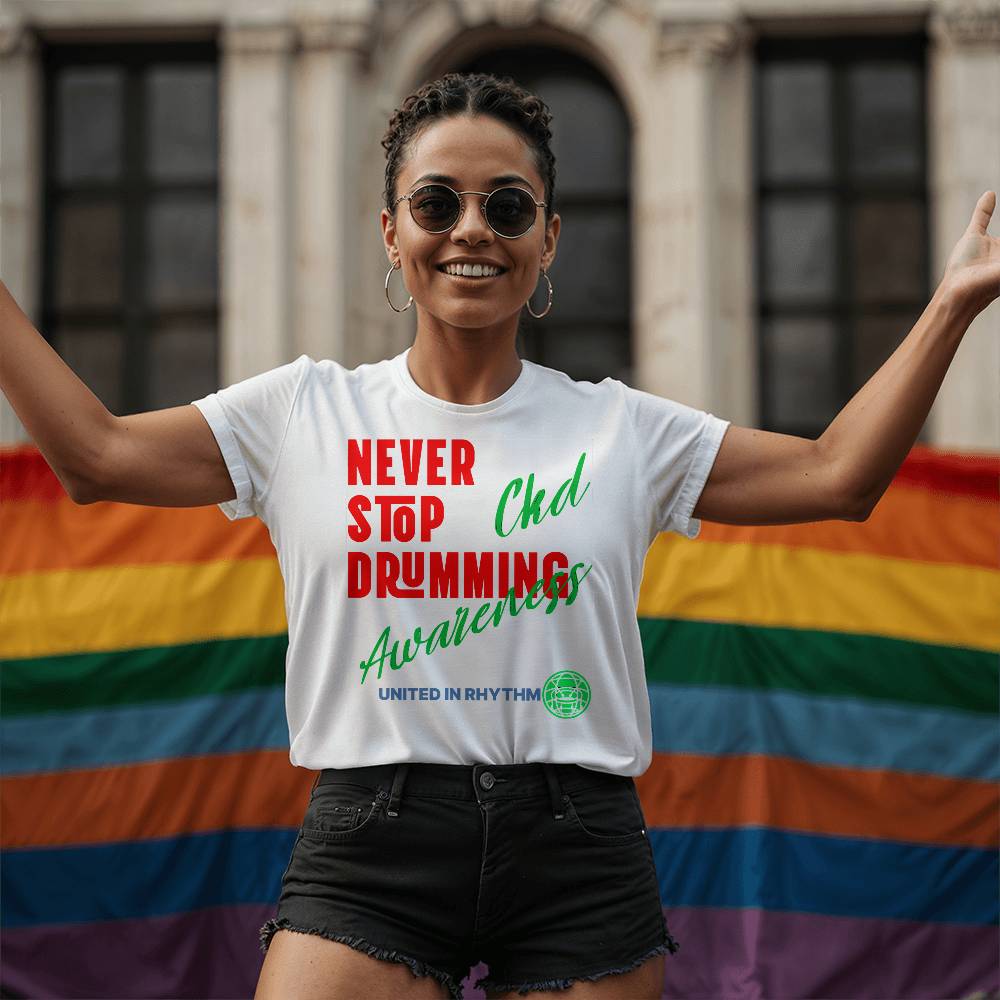 Never Stop Drumming-TShirt-Front