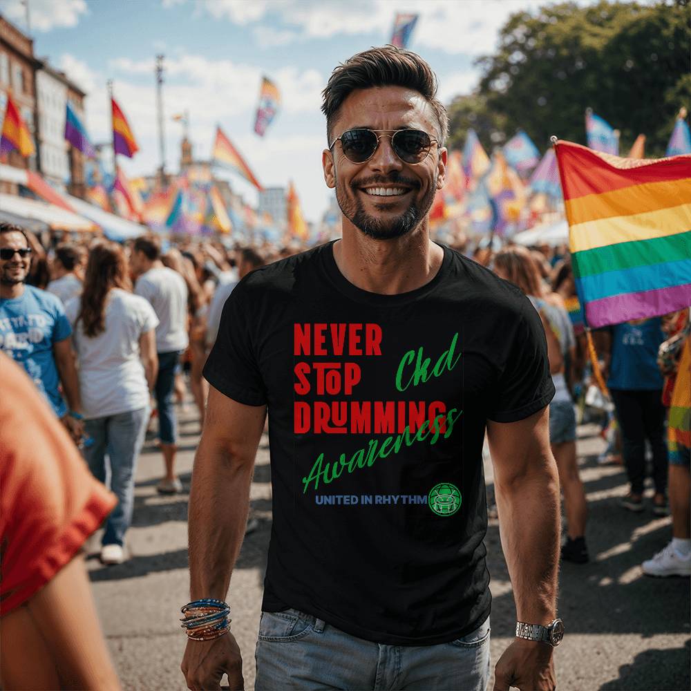 Never Stop Drumming-TShirt-Front