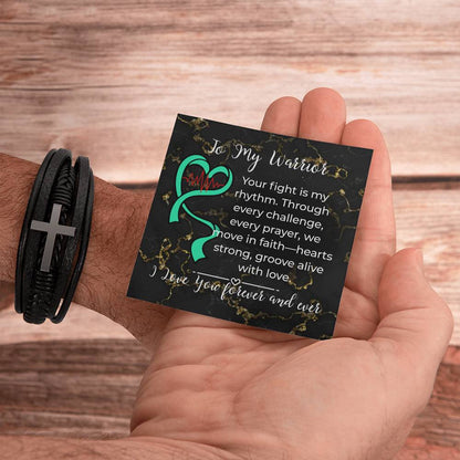 Personalize Your Fight Is My Rhythm Men's Cross Bracelet