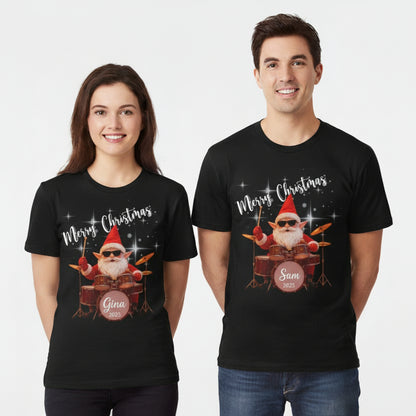 Personalized Santa Gnome Drummer T-shirt