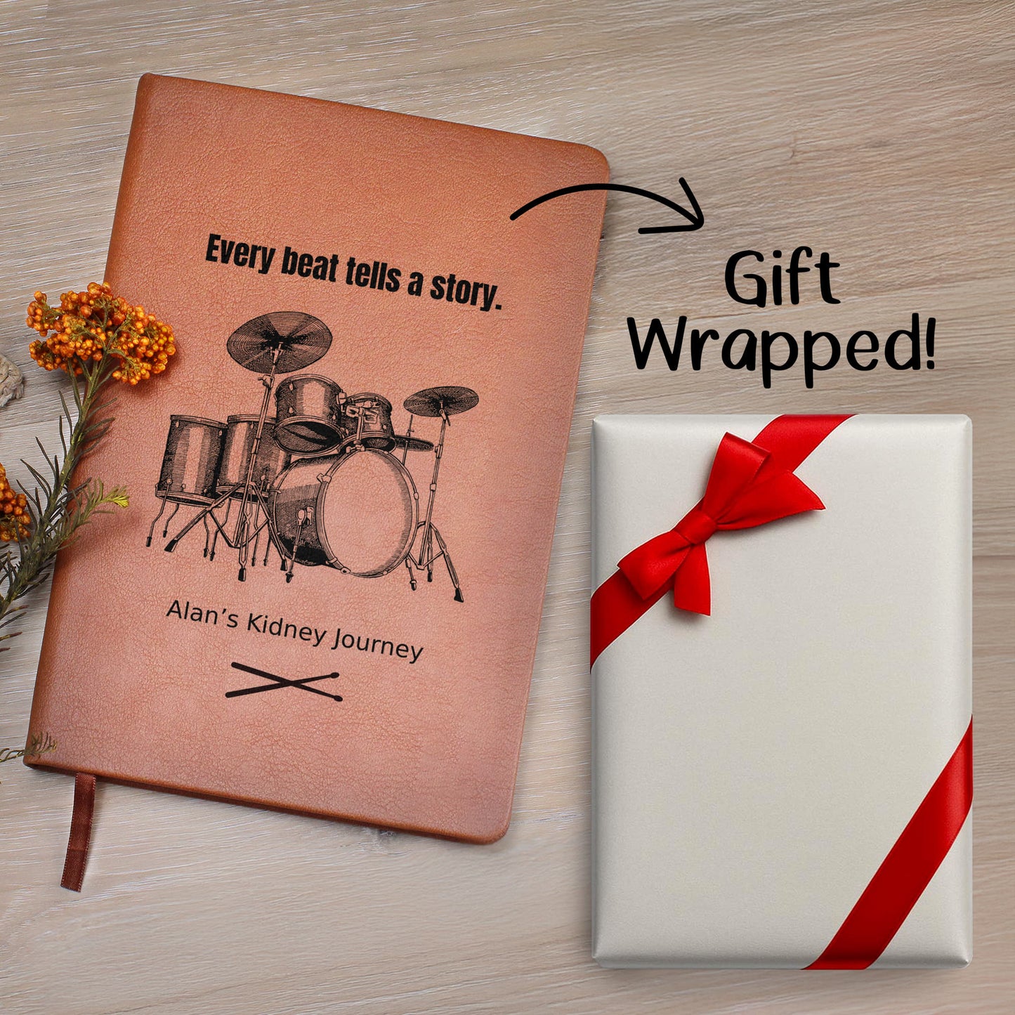 Personalize Drummer Leather Journal