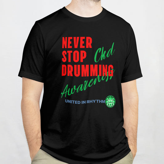 Never Stop Drumming-TShirt-Front