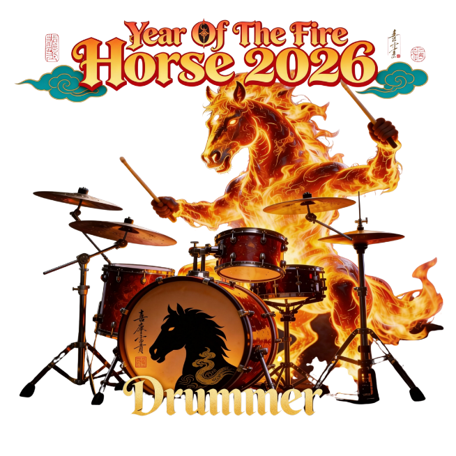 Fire Horse Hoodie - 2026 Chinese New Year Celebration for Drummers