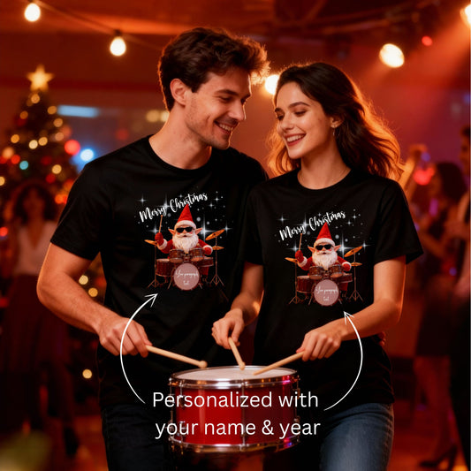 Personalized Santa Gnome Drummer T-shirt