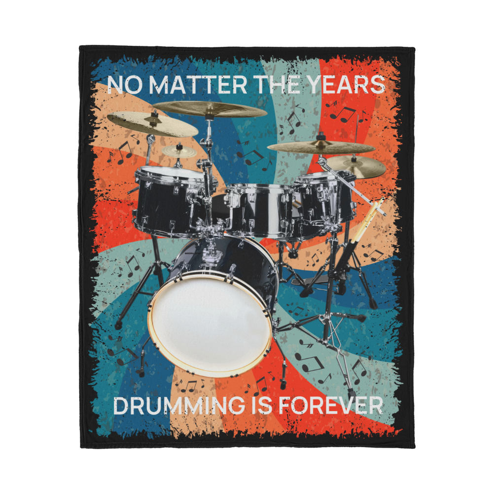 Retro Drumming Blanket-No Matter The Years Drumming is Forever
