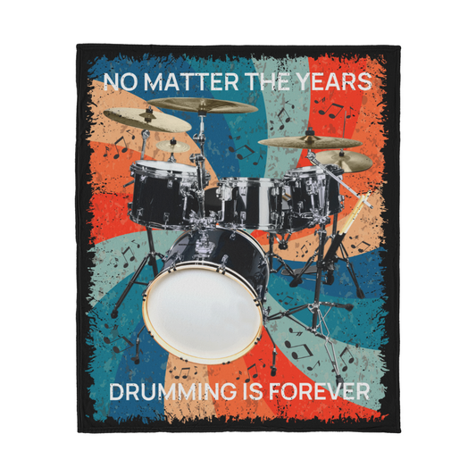 Retro Drumming Blanket-No Matter The Years Drumming is Forever