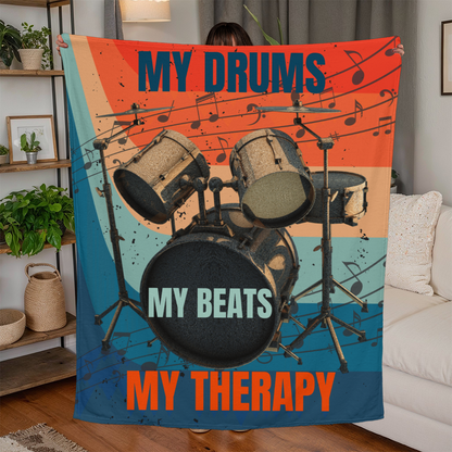 My Drums, Beats & Therapy- Retro Blanket