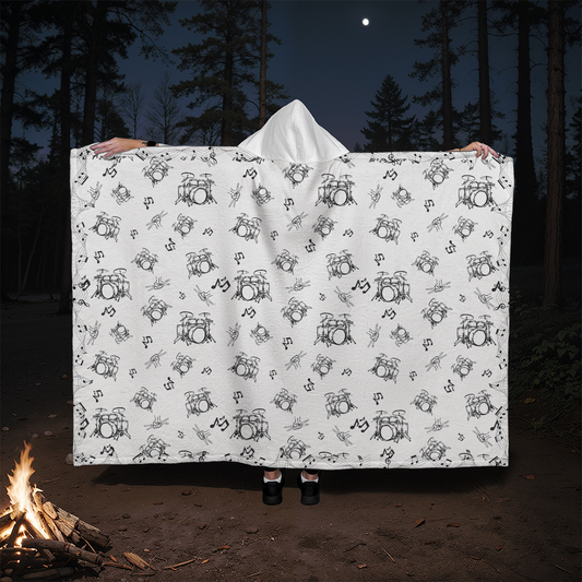 Drummers with Rhythm Hoodie Blanket