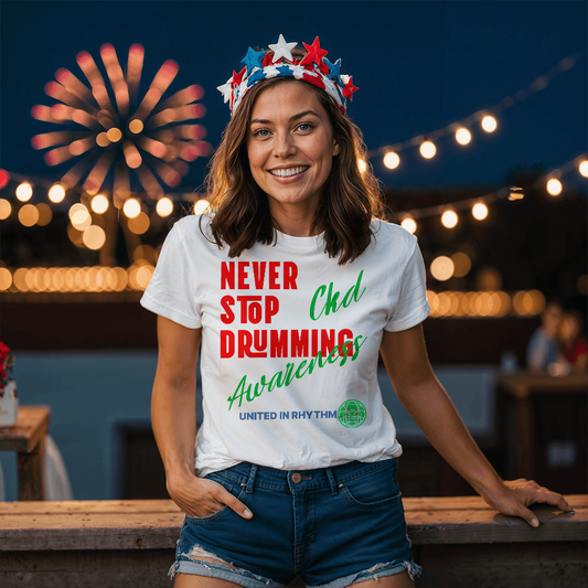Never Stop Drumming-TShirt-Front