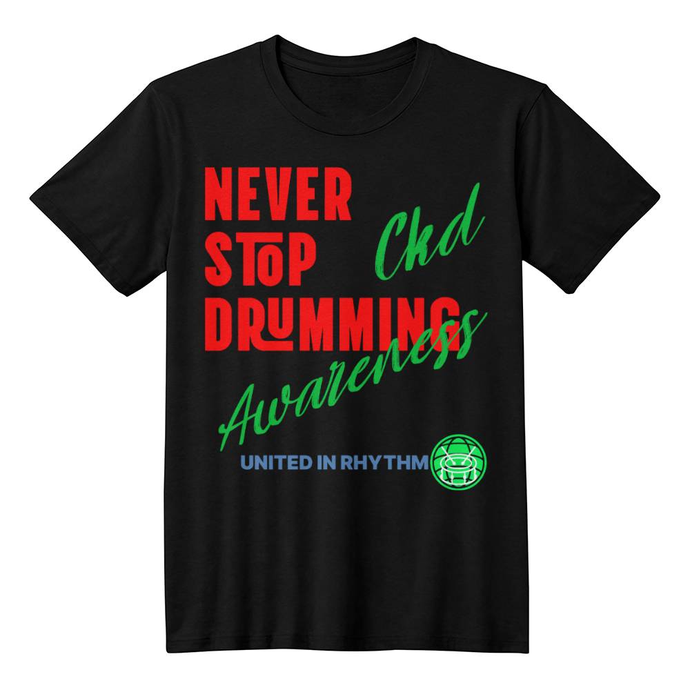 Never Stop Drumming-TShirt-Front