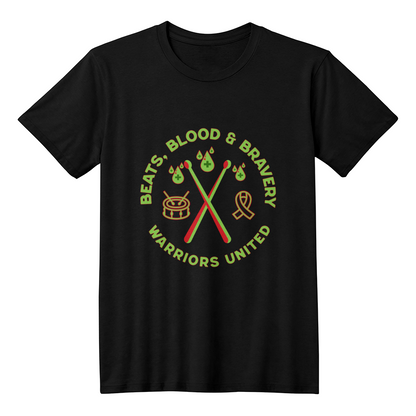 Beats, Blood & Bravery-Warriors United-T-shirt-Front