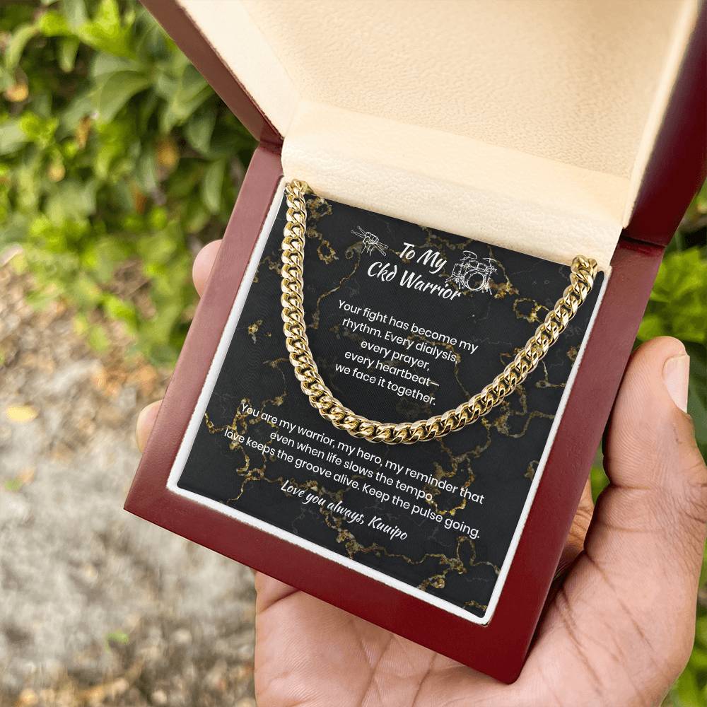 Personalized To My Ckd Warrior Cuban Link Chain w/ Lux Box