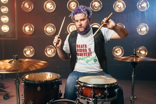 Beats, Blood & Bravery- T-shirt-Front